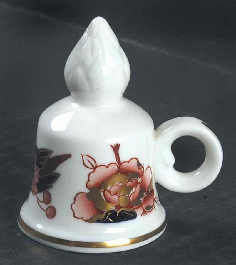 Hong Kong (New Backstamp, Mauve Flowers) Candle Snuffer by Coalport-1
