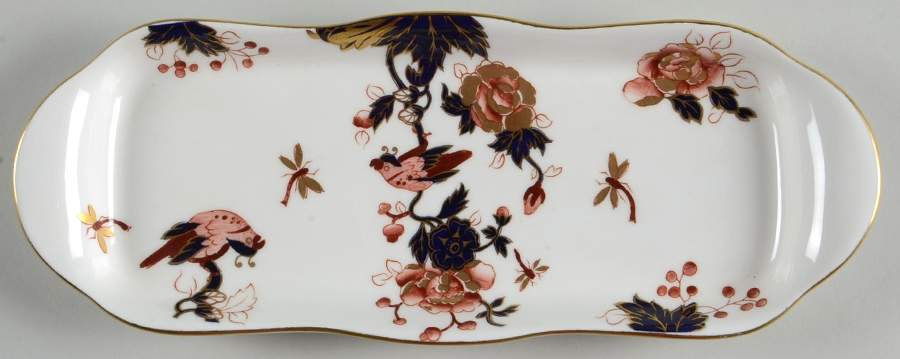 Hong Kong (New Backstamp, Mauve Flowers) Oblong Tray by Coalport-1
