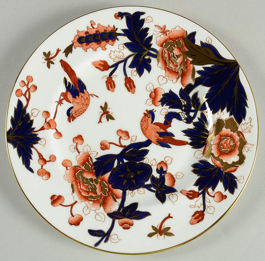 Hong Kong (Old Backstamp, Rust Flowers) Salad Plate by Coalport-1