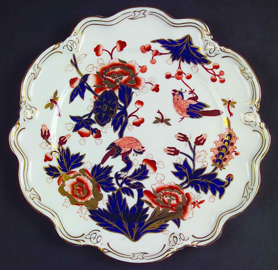 Hong Kong (Old Backstamp, Rust Flowers) Sheffield Dessert Plate by Coalport-1