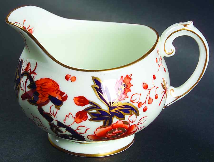 Hong Kong (Old Backstamp, Rust Flowers) Creamer by Coalport-1