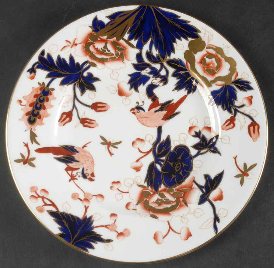 Hong Kong (Old Backstamp, Rust Flowers) Luncheon Plate by Coalport-1
