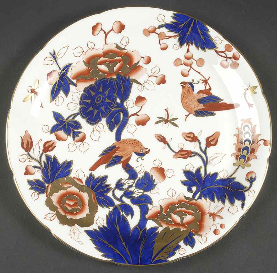 Hong Kong (Old Backstamp, Rust Flowers) Cake Plate by Coalport-1
