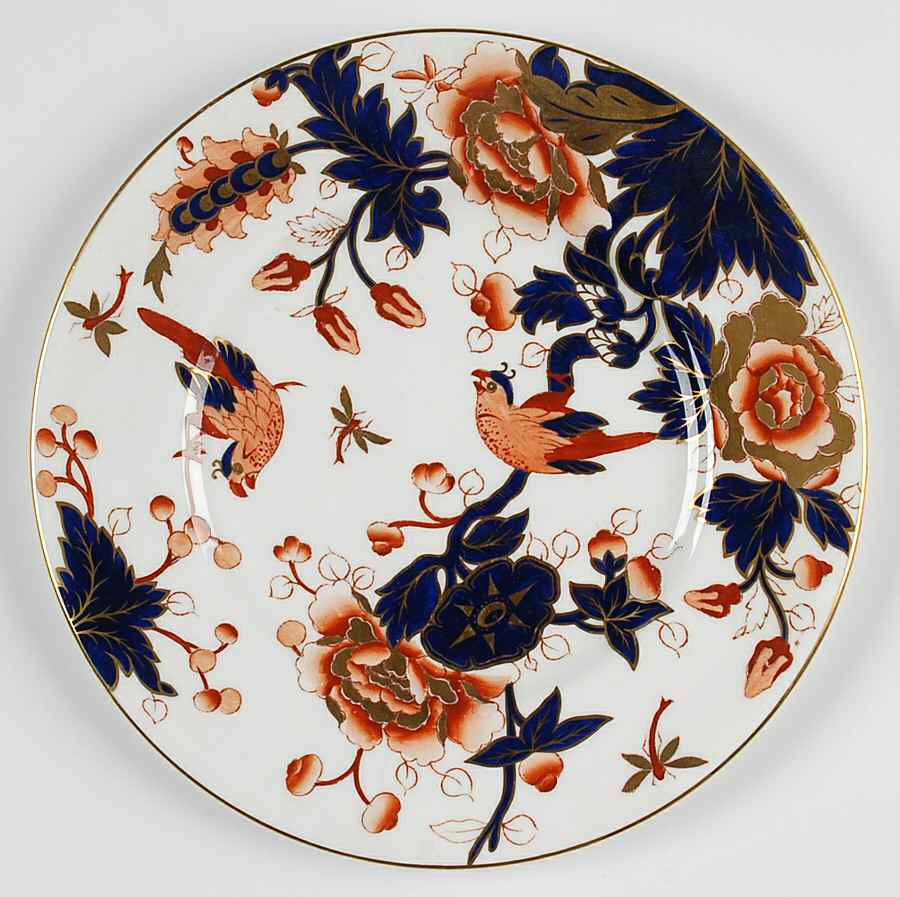 Hong Kong (Old Backstamp, Rust Flowers) Luncheon Plate by Coalport-1