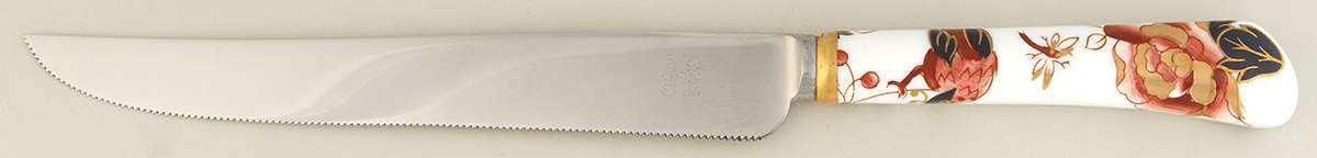 Hong Kong (Old Backstamp, Rust Flowers) Cake Knife/Server with Stainless Blade by Coalport-1