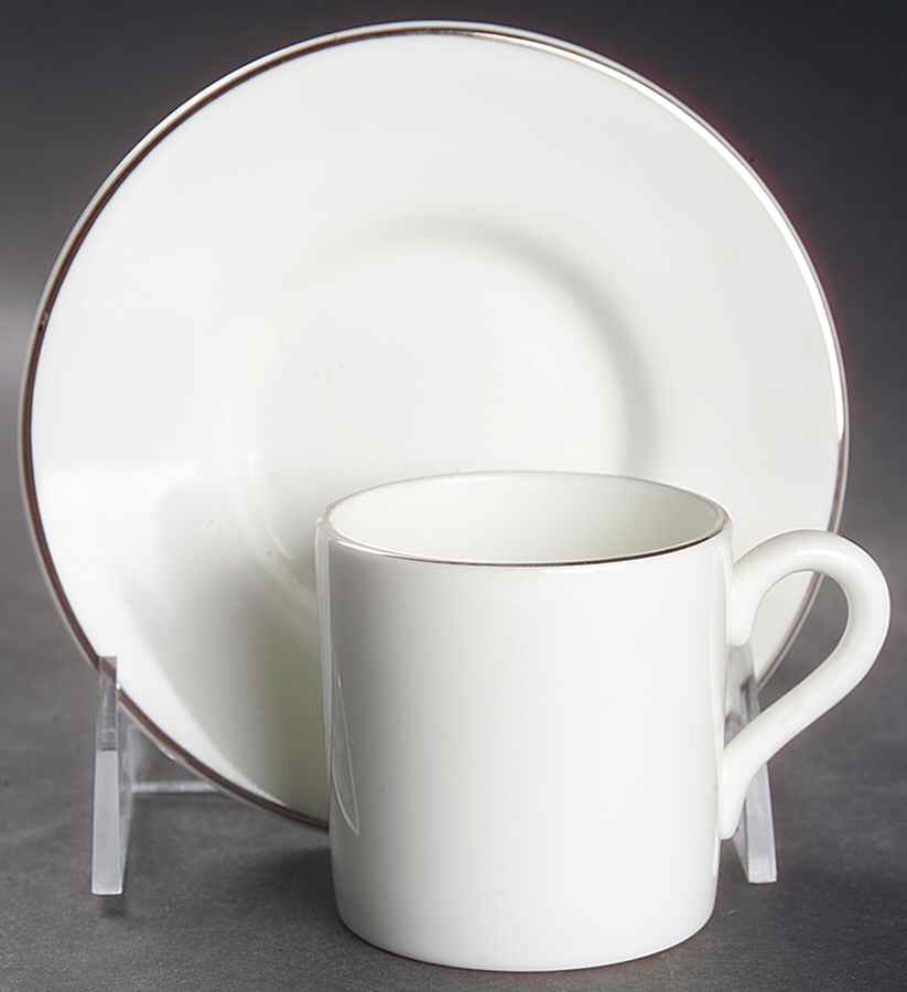 Imperial Platinum Flat Demitasse Cup & Saucer Set by Coalport-1
