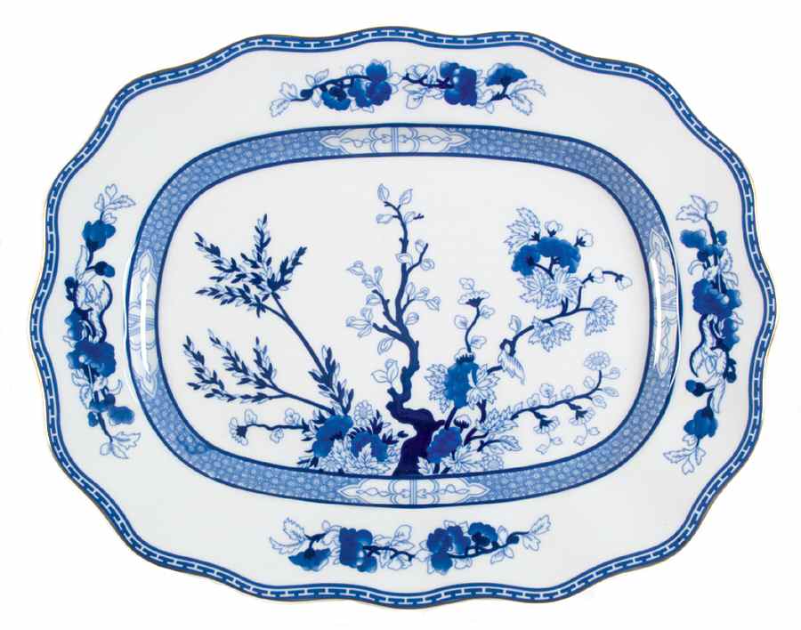 Indian Tree Blue 14" Oval Serving Platter by Coalport-1