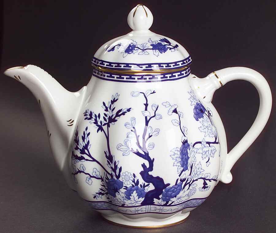 Indian Tree Blue Teapot & Lid by Coalport-1