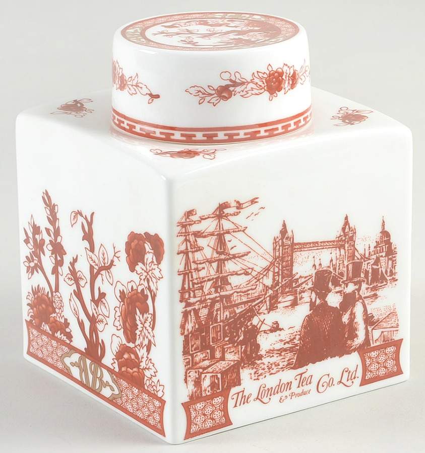 Indian Tree Coral (Scalloped) Tea Canister & Lid by Coalport-1