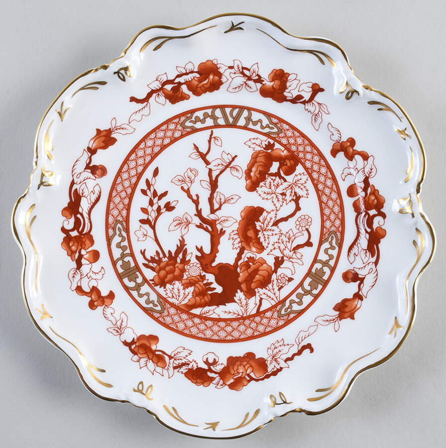 Indian Tree Coral (Scalloped) Sheffield Dessert Plate by Coalport-1