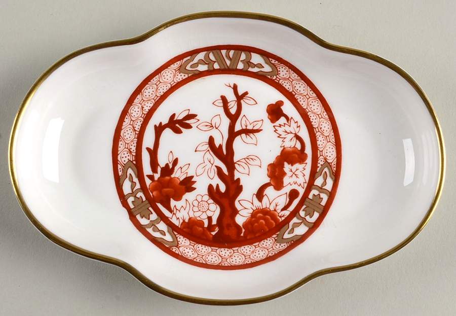 Indian Tree Coral (Scalloped) Silver Tray by Coalport-1