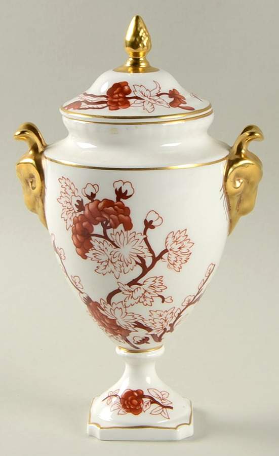 Indian Tree Coral (Scalloped) 7" Urn with Lid by Coalport-1