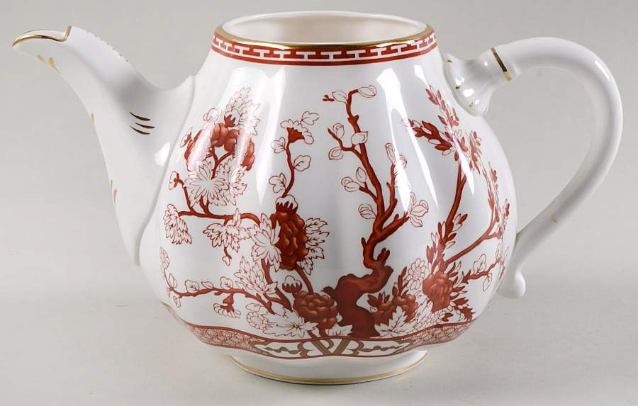 Indian Tree Coral (Scalloped) Teapot No Lid by Coalport-1