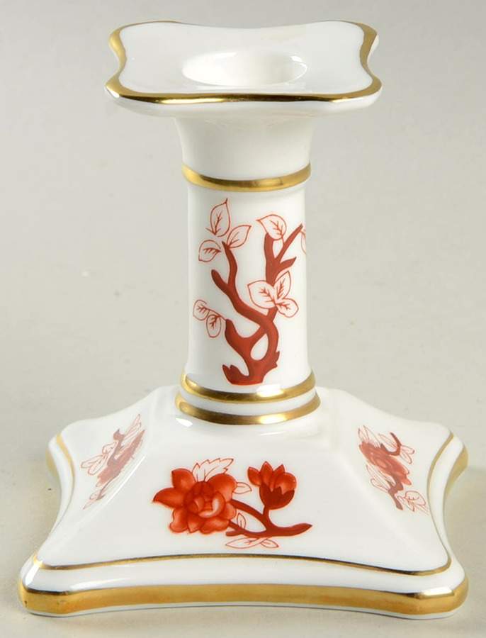 Indian Tree Coral (Scalloped) 3" Candlestick by Coalport-1