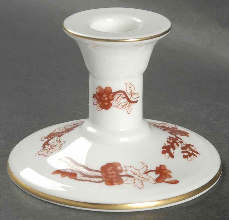 Indian Tree Coral (Scalloped) 3" Candlestick by Coalport-1