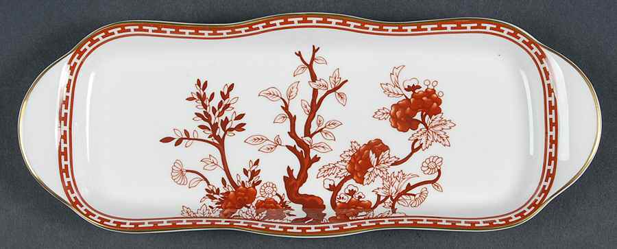 Indian Tree Coral (Scalloped) Oblong Tray by Coalport-1