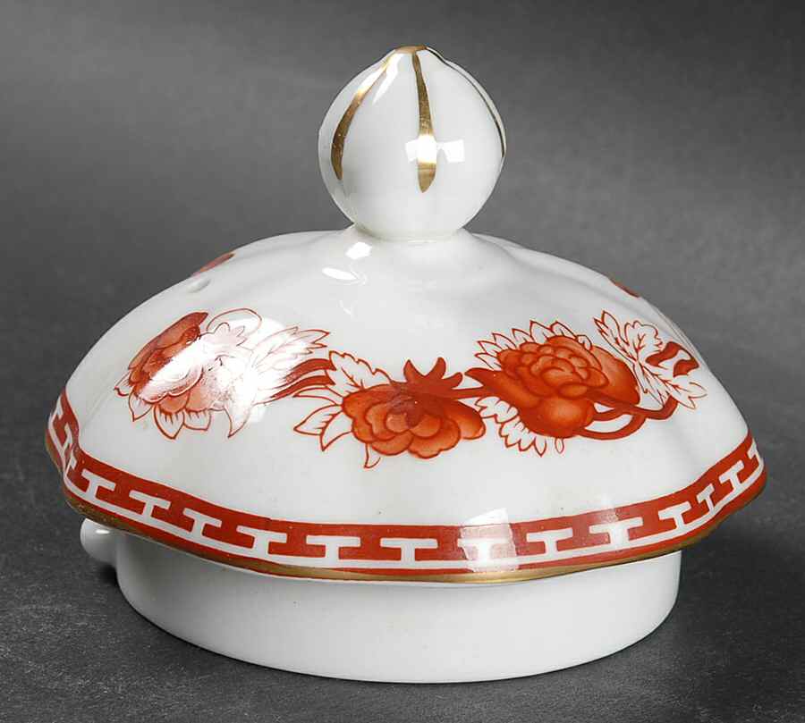 Indian Tree Coral (Scalloped) Lid for Teapot by Coalport-1