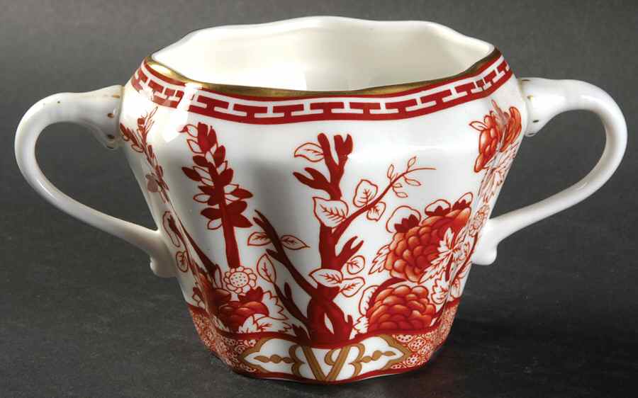 Indian Tree Coral (Scalloped) Sugar Bowl No Lid by Coalport-1