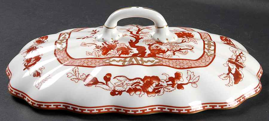 Indian Tree Coral (Scalloped) Lid for Tureen by Coalport-1