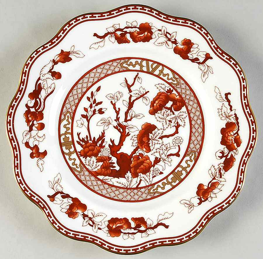 Indian Tree Coral (Scalloped) Luncheon Plate by Coalport-1