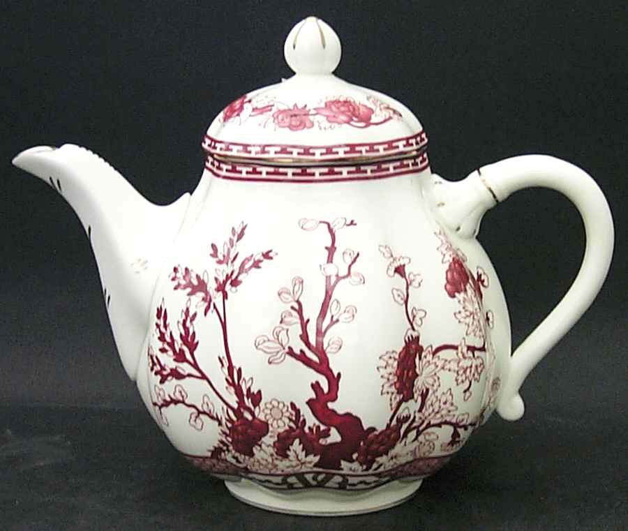 Indian Tree Coral (Scalloped) Teapot & Lid by Coalport-1