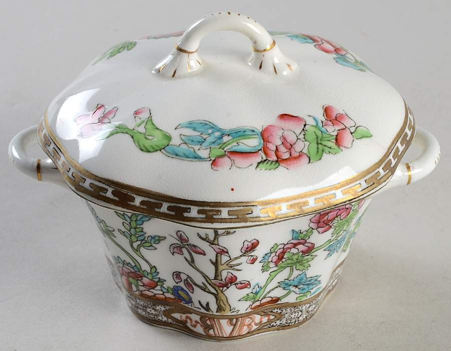 Indian Tree Multicolor (Scalloped, Older) Sugar Bowl & Lid by Coalport-1