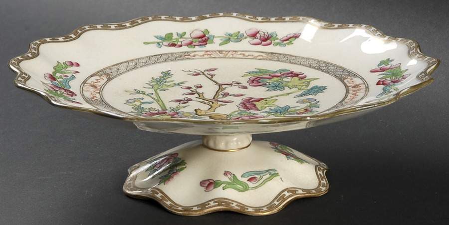 Indian Tree Multicolor (Scalloped, Older) 9" Diameter Pedestal Cake Stand by Coalport-1
