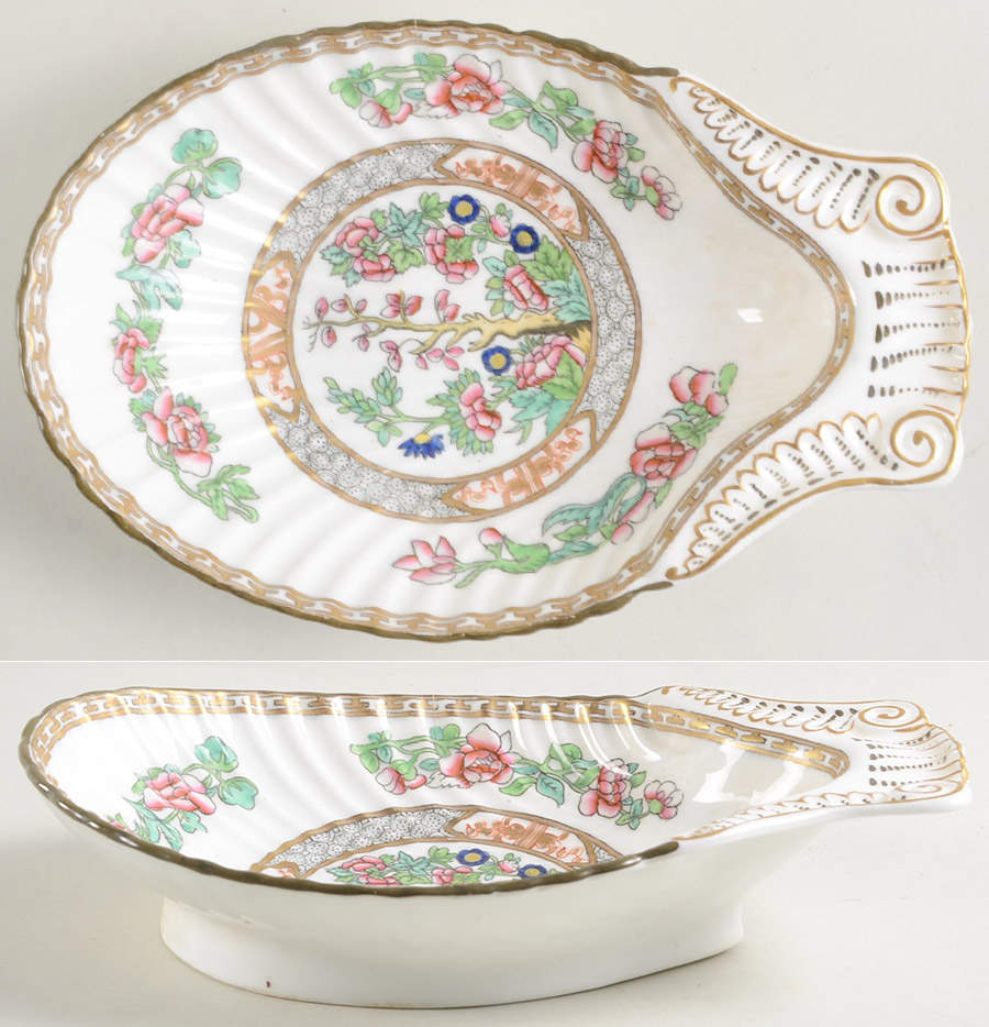Indian Tree Multicolor (Scalloped, Older) 8" Shell Shaped Dish by Coalport-1