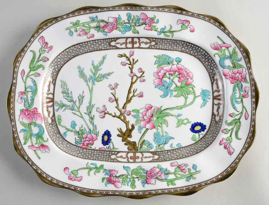 Indian Tree Multicolor (Scalloped, Older) 14" Oval Serving Platter by Coalport-1