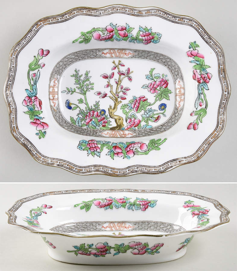 Indian Tree Multicolor (Scalloped, Older) 9" Oval Vegetable Bowl by Coalport-1
