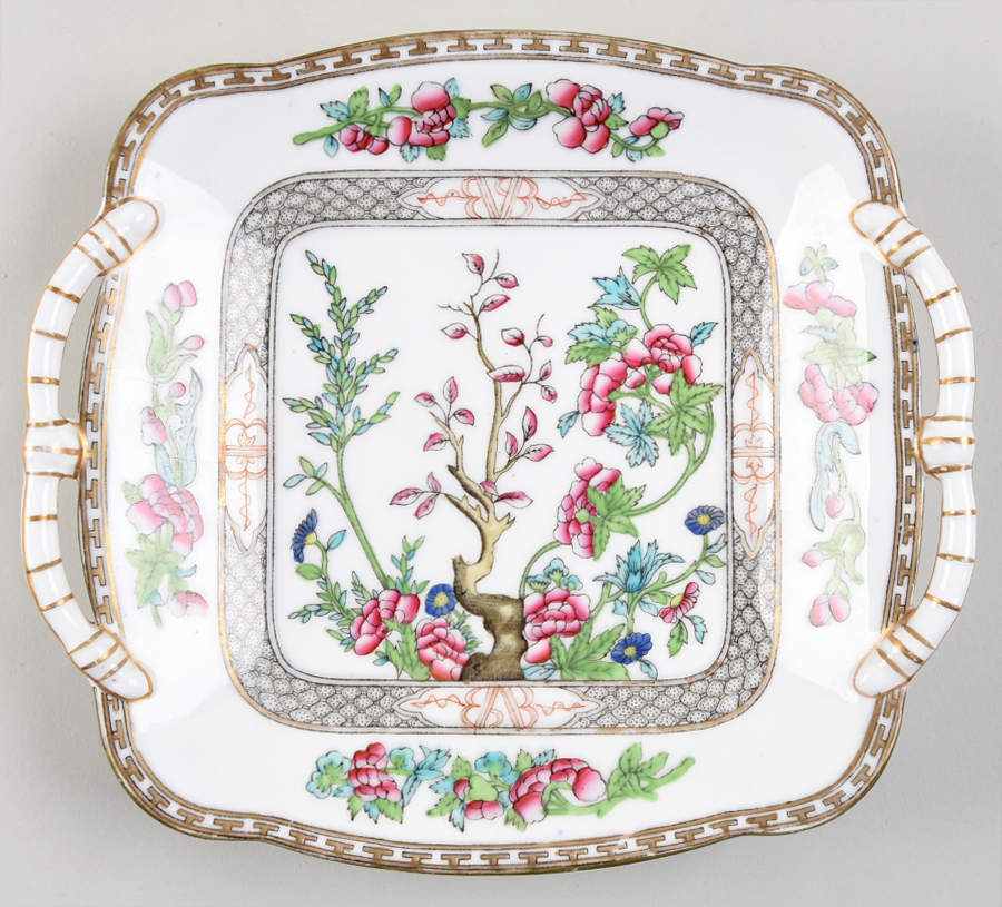 Indian Tree Multicolor (Scalloped, Older) Square Handled Cake Plate by Coalport-1