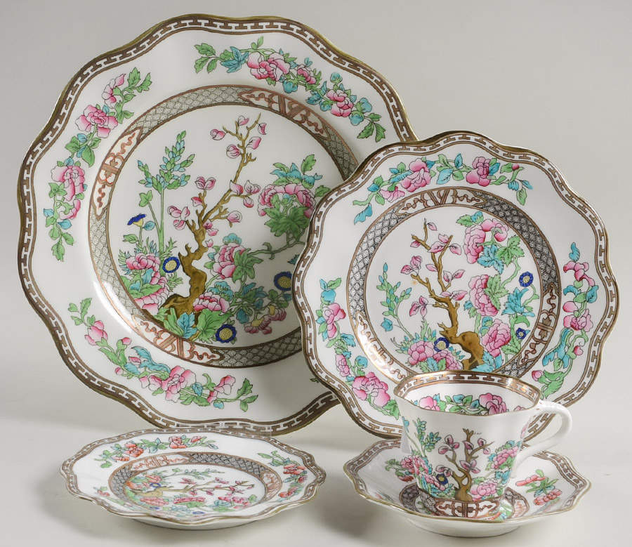 Indian Tree Multicolor (Scalloped, Older) 5 Piece Place Setting by Coalport-1