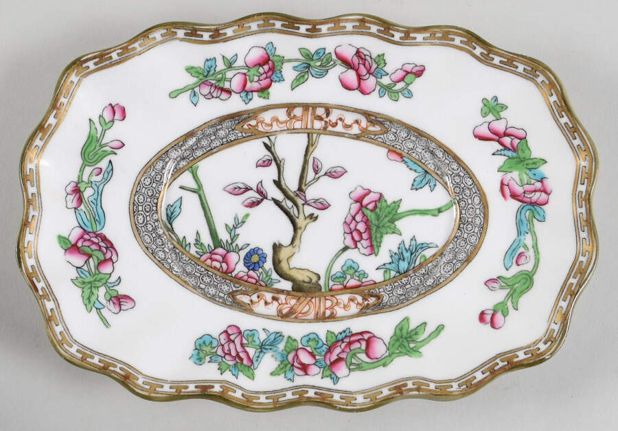 Indian Tree Multicolor (Scalloped, Older) Underplate for Gravy Boat by Coalport-1