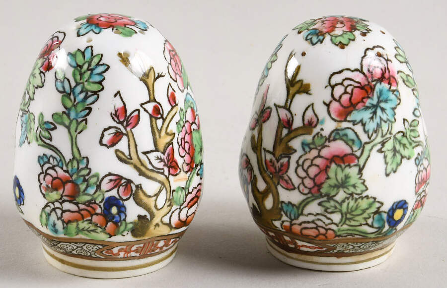 Indian Tree Multicolor (Scalloped, Older) Salt & Pepper Set by Coalport-1