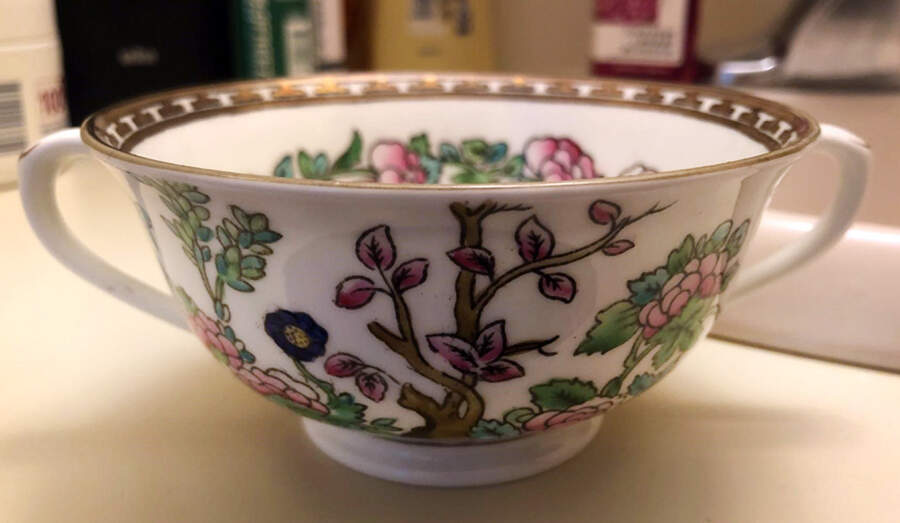 Indian Tree Multicolor (Scalloped, Older) Footed Cream Soup Bowl by Coalport-1