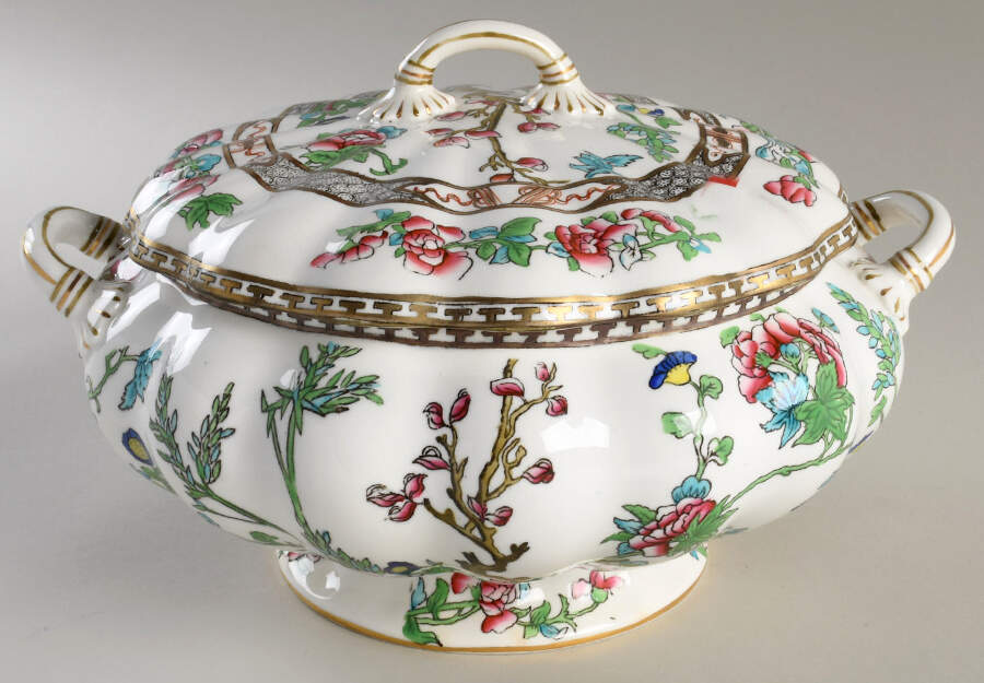 Indian Tree Multicolor (Scalloped, Older) Tureen &  Lid by Coalport-1