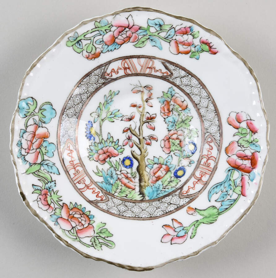Indian Tree Multicolor (Scalloped, Older) Saucer for Flat Cup by Coalport-1