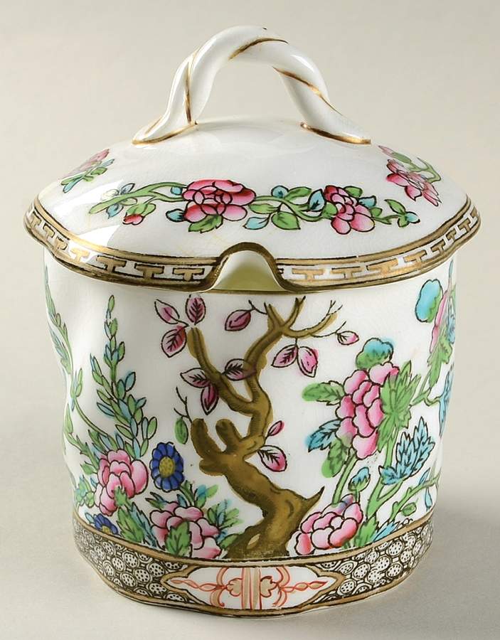 Indian Tree Multicolor (Scalloped, Older) Marmalade & Lid by Coalport-1