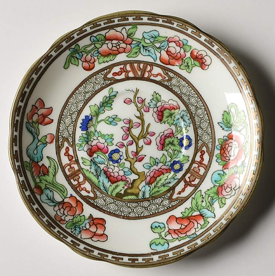 Indian Tree Multicolor (Semi Scalloped) Saucer for Footed Cup by Coalport-1