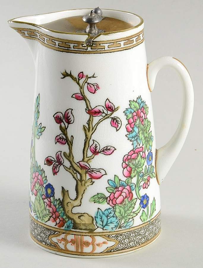 Indian Tree Multicolor (Scalloped, Older) Syrup with Metal Lid by Coalport-1