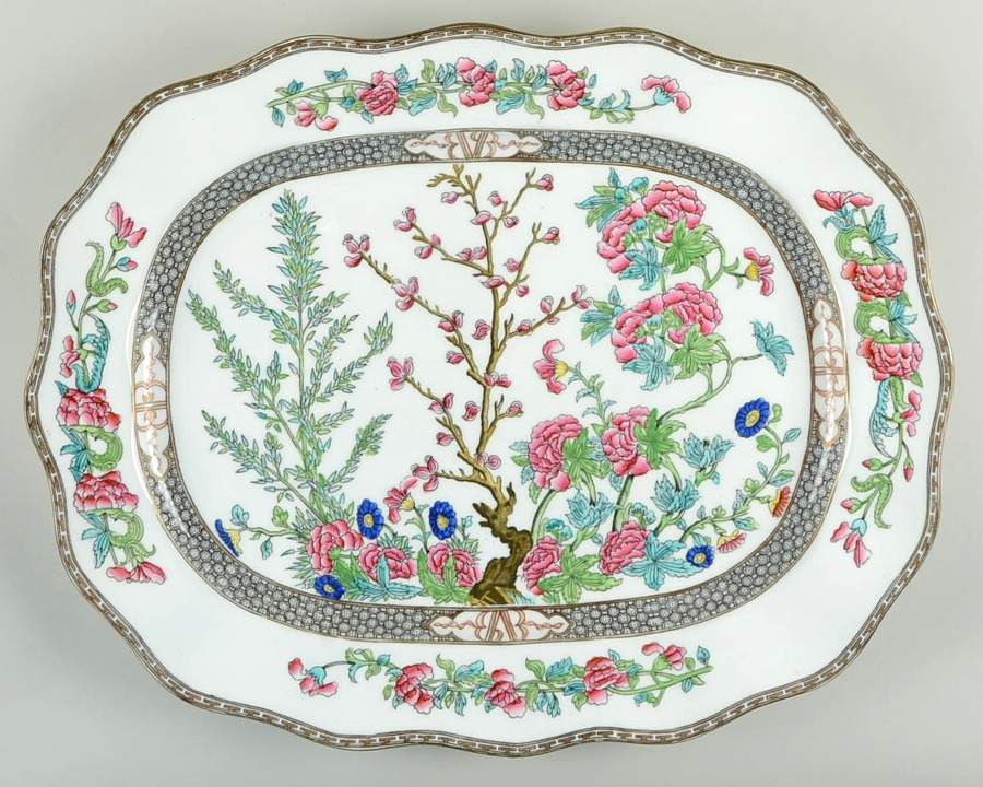 Indian Tree Multicolor (Scalloped, Older) 20" Oval Serving Platter by Coalport-1