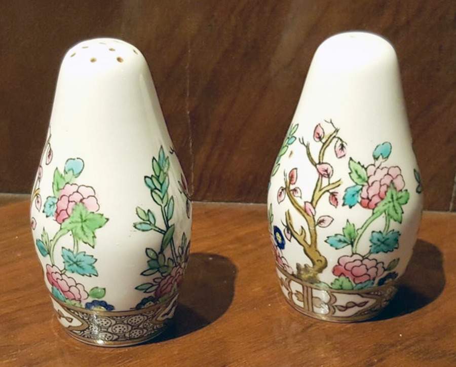 Indian Tree Multicolor (Scalloped, Older) Salt & Pepper Set by Coalport-1