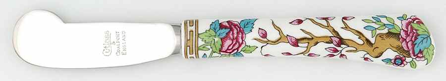 Indian Tree Multicolor (Scalloped, Older) Hollow Handle Butter Spreader by Coalport-1