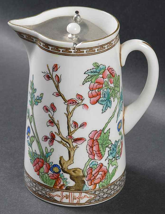 Indian Tree Multicolor (Scalloped, Older) Syrup with Metal Lid by Coalport-1