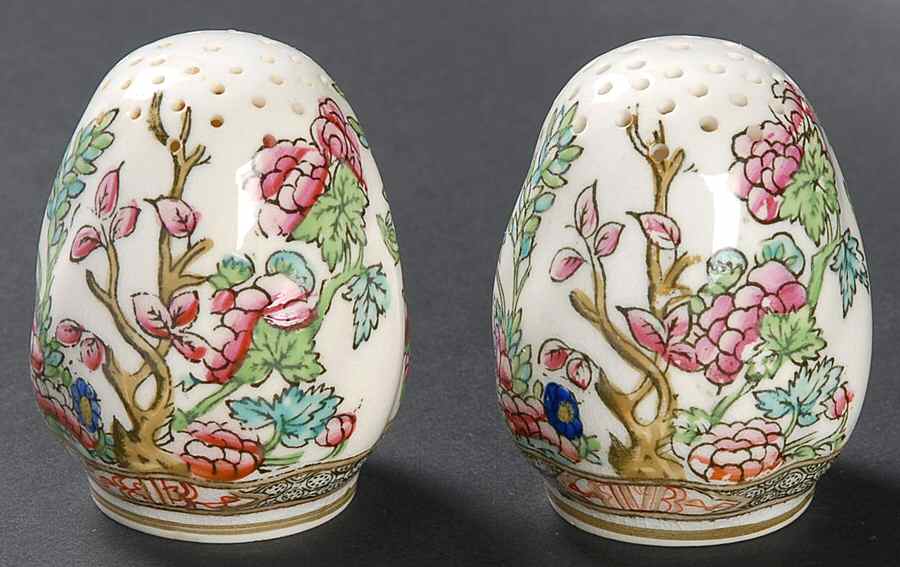 Indian Tree Multicolor (Scalloped, Older) Salt & Pepper Set by Coalport-1