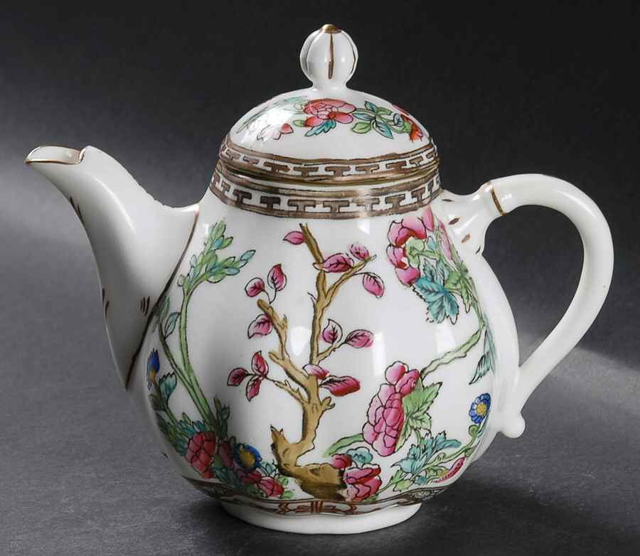 Indian Tree Multicolor (Scalloped, Older) Mini Teapot & Lid by Coalport-1