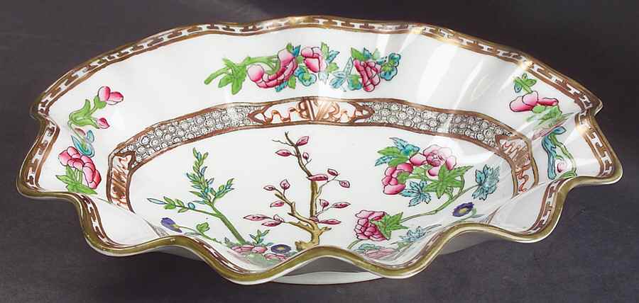 Indian Tree Multicolor (Scalloped, Older) 10" Shallow Oval Bowl by Coalport-1