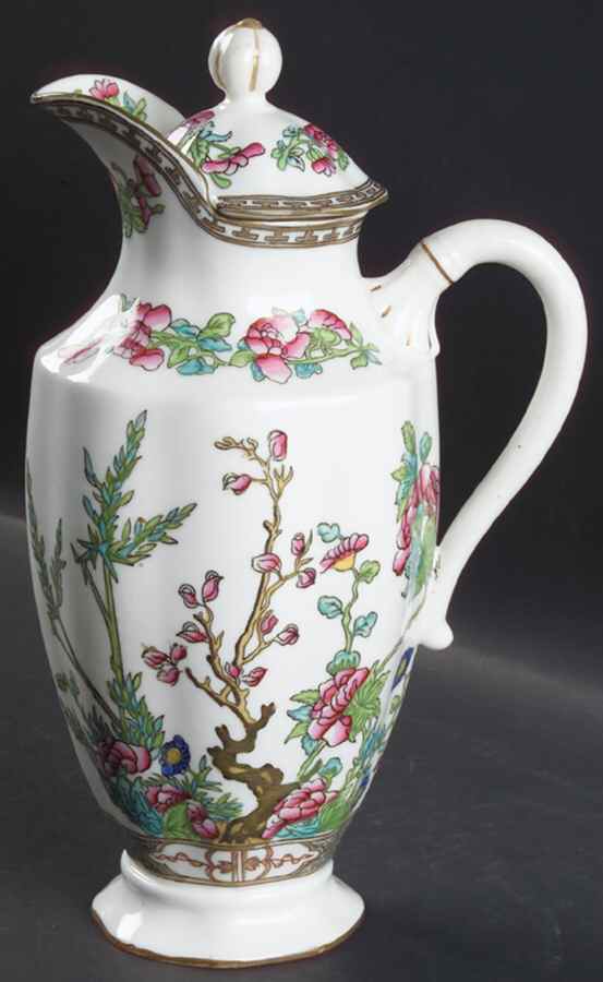 Indian Tree Multicolor (Scalloped, Older) 32 Oz Pitcher with Lid by Coalport-1