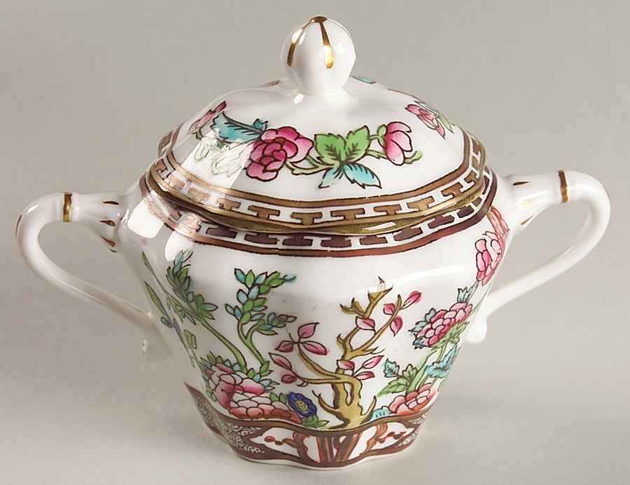 Indian Tree Multicolor (Scalloped, Older) Mini Sugar Bowl & Lid by Coalport-1