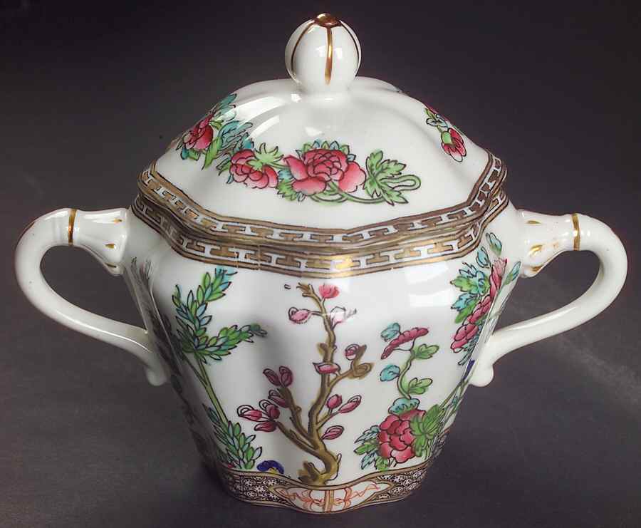 Indian Tree Multicolor (Scalloped, Older) Oversize Sugar Bowl & Lid by Coalport-1